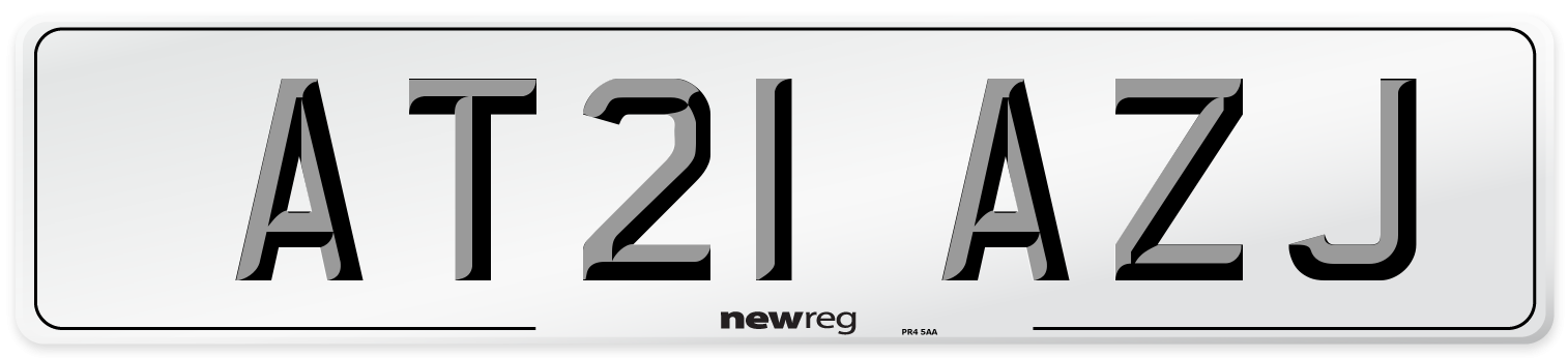 AT21 AZJ Number Plate from New Reg